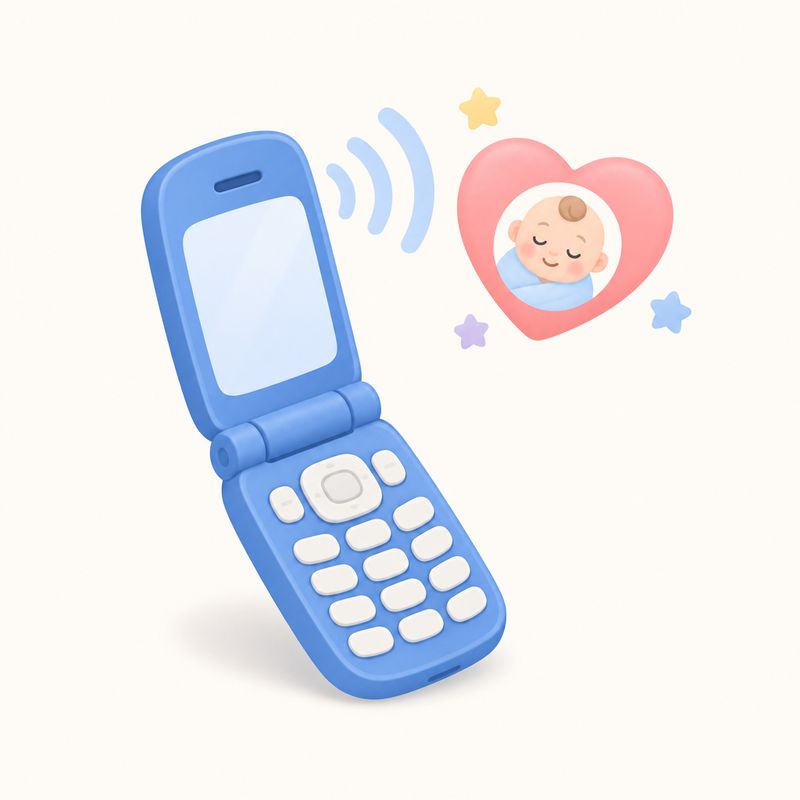 A basic phone playing the baby's sounds live